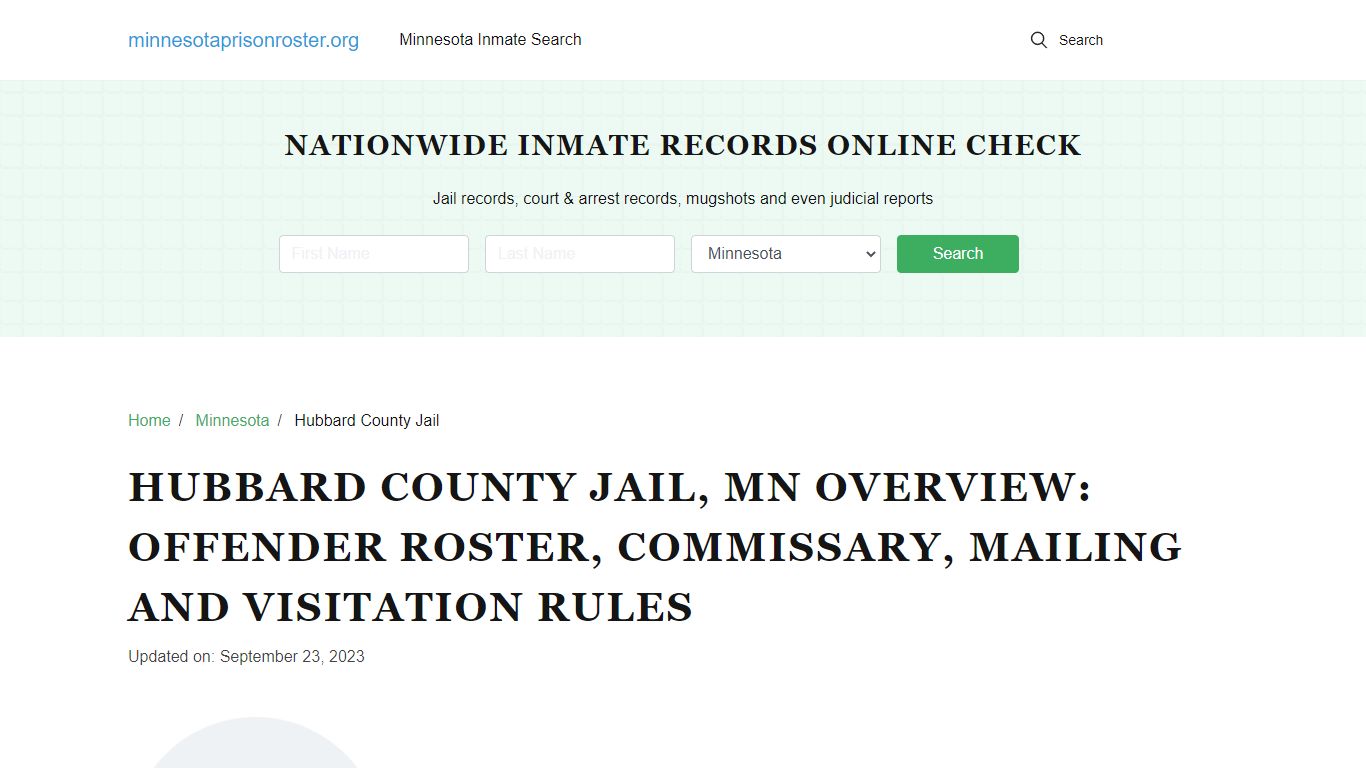 Hubbard County Jail, MN: Inmate Search, Jail Rules & Contact Info